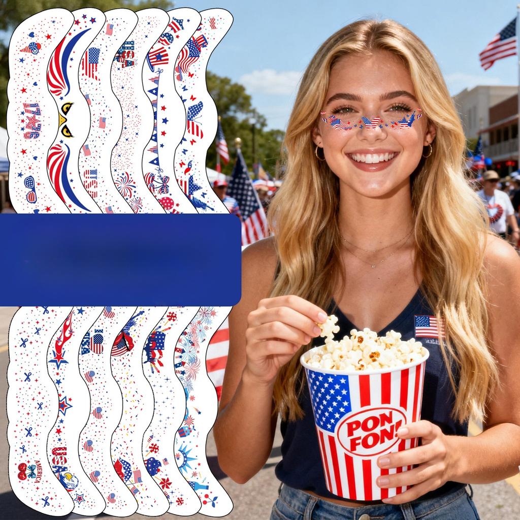 Independence Day Freckles Blush Face Sticker Flag Party Decoration Celebration Flag Tattoo Sticker