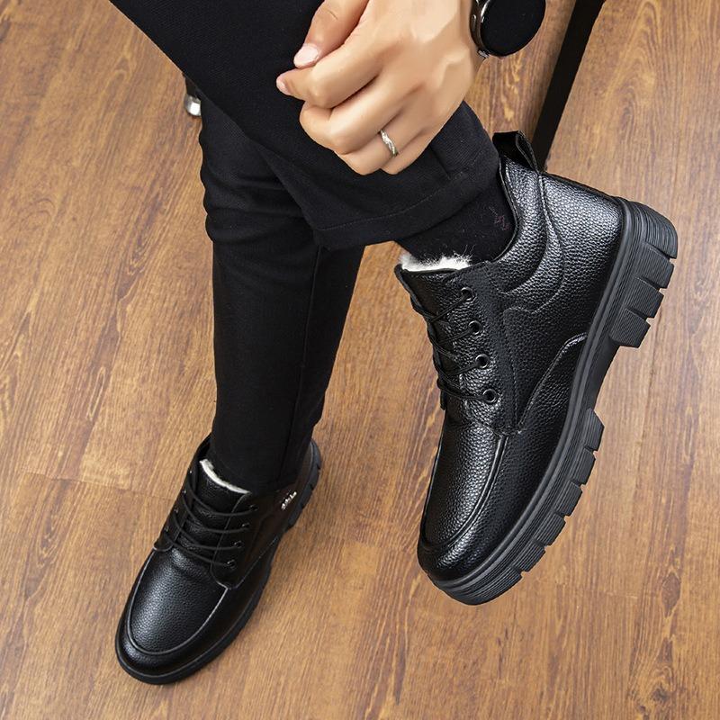 Winter snow boots men's velvet thickened warm dad non-slip boots women's old Beijing cotton shoes wool cotton boots