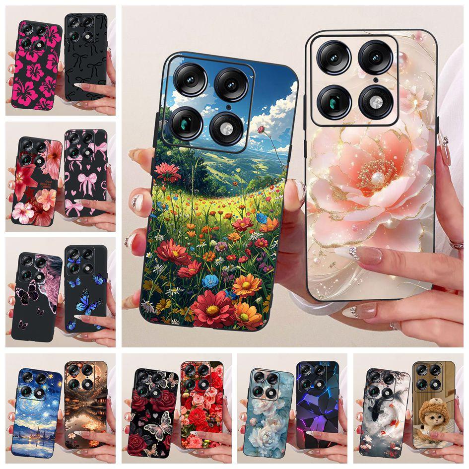 For Motorola Signature 2026 Case Popular Flower Marble Painted Cover Soft Silicone Black Phone Shell For Moto X70 Air Pro Fundas