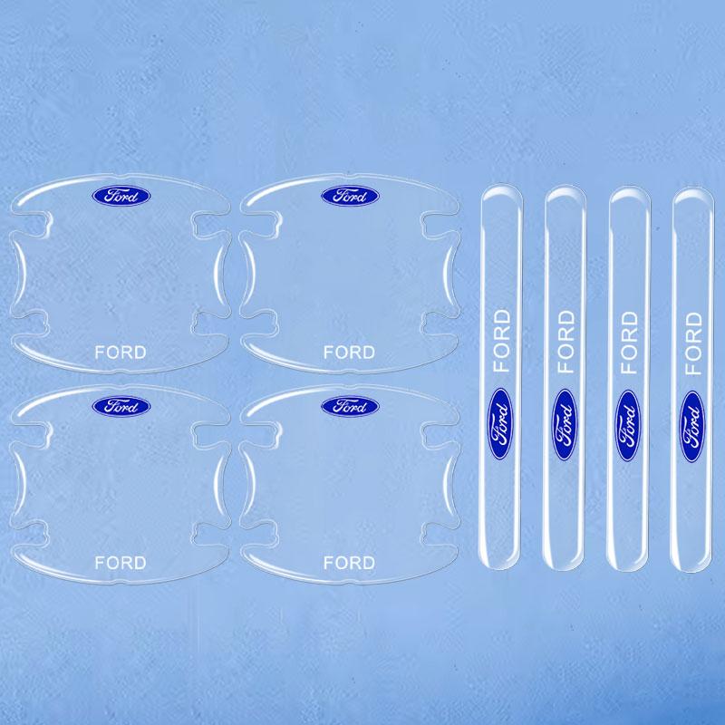8PCS Anti Scratch Stickers Car Door Handle Cup Protector Film For Ford Escape Kuga Mondeo Ecosport Fiesta Focus 2 3 MK1 2 Fusion