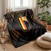 Belgium Football Printed Flannel Blanket Skin Friendly Warm Decorative Throw for Indoor Couch Bed Daily Use
