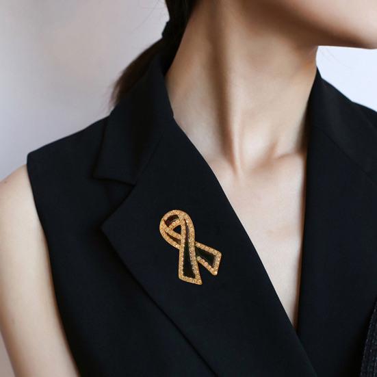 Brosche Funkelnde Strasssteine Eingelegtes Schleifendesign Anstecknadel Pullover Kragen Hüte Taschen Mäntel Schals Abzeichen