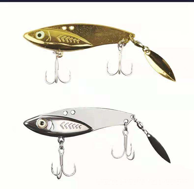 

VIB Freshwater Fishing Lure: Mandarin Fish & Bass, Triple Hooks, Rotating Sequins, Metal Design. 7g золотой