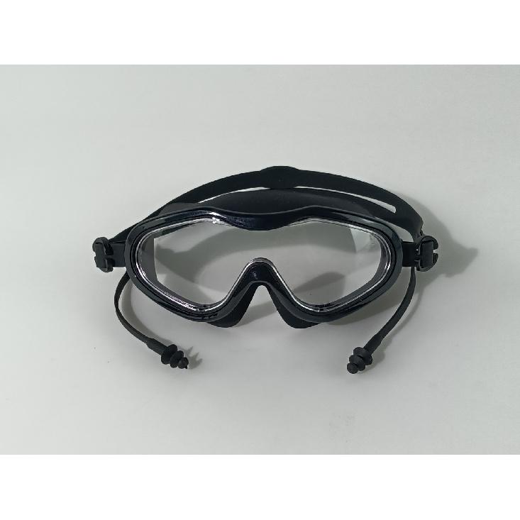 High-definition waterproof and anti-fog swimming goggles, flat large-frame swimming glasses, high-definition adult model with earplugs and eye
