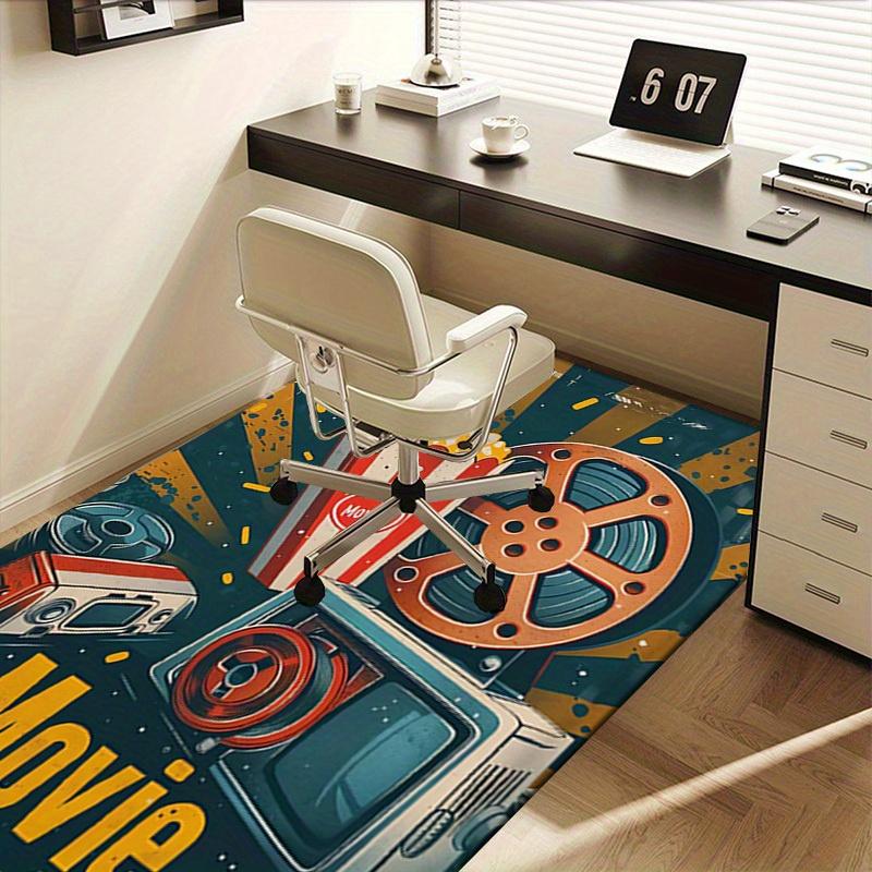 Office Carpet: Vintage Movie Theater Decor Perfect for Sofa Protection Under Chairs