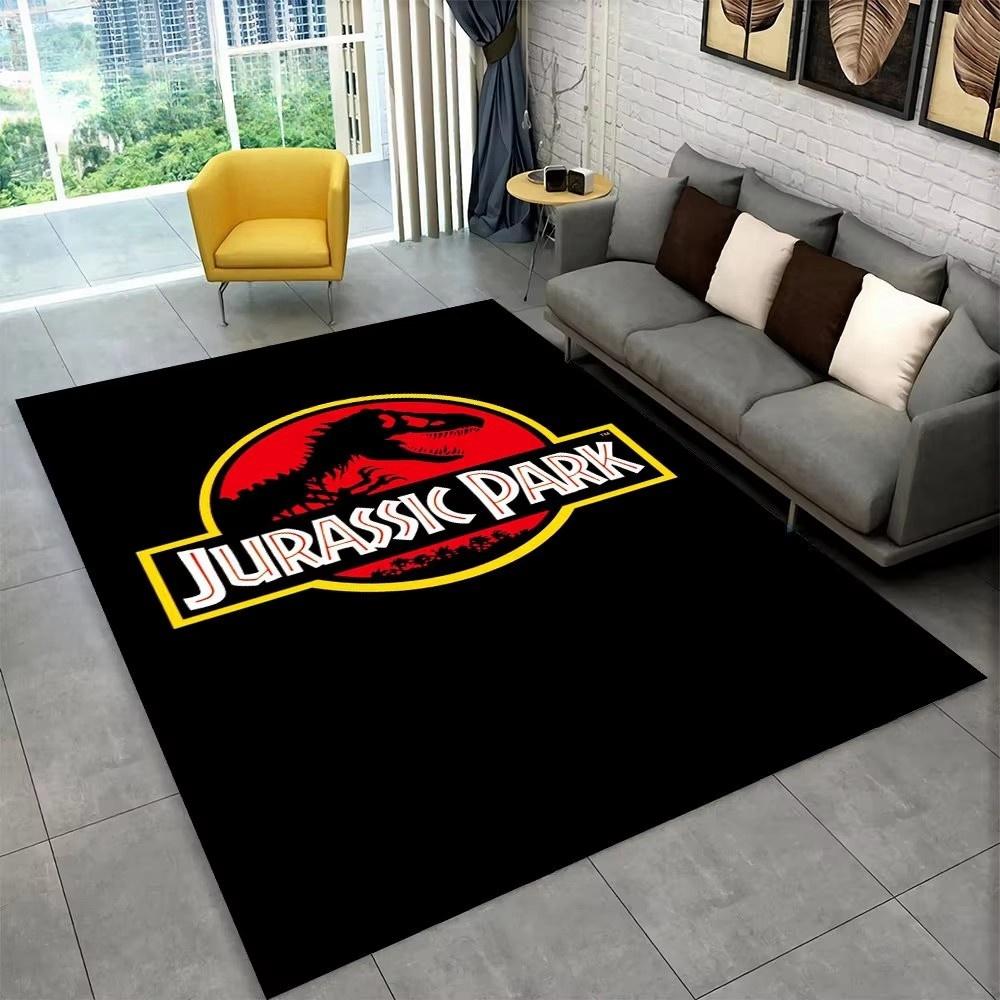 3D J-Jurassic Park Dinosaur Carpet Large Area Rug Bedroom Kids’ Playroom Floor Mat Non-Slip Living Room Decor Fun Sofa Accent