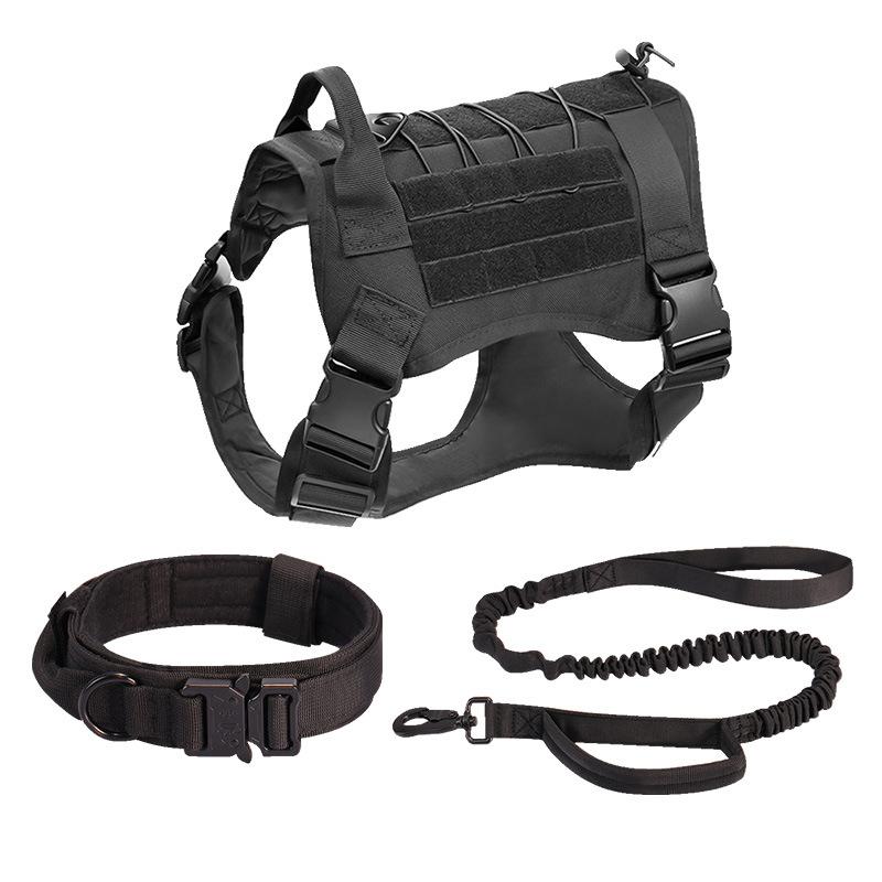 Dog Tactical Traction Chest And Back Collar Set+Large Dog Tactical Hand Grip Dog Rope+Training Dog Chest And Back