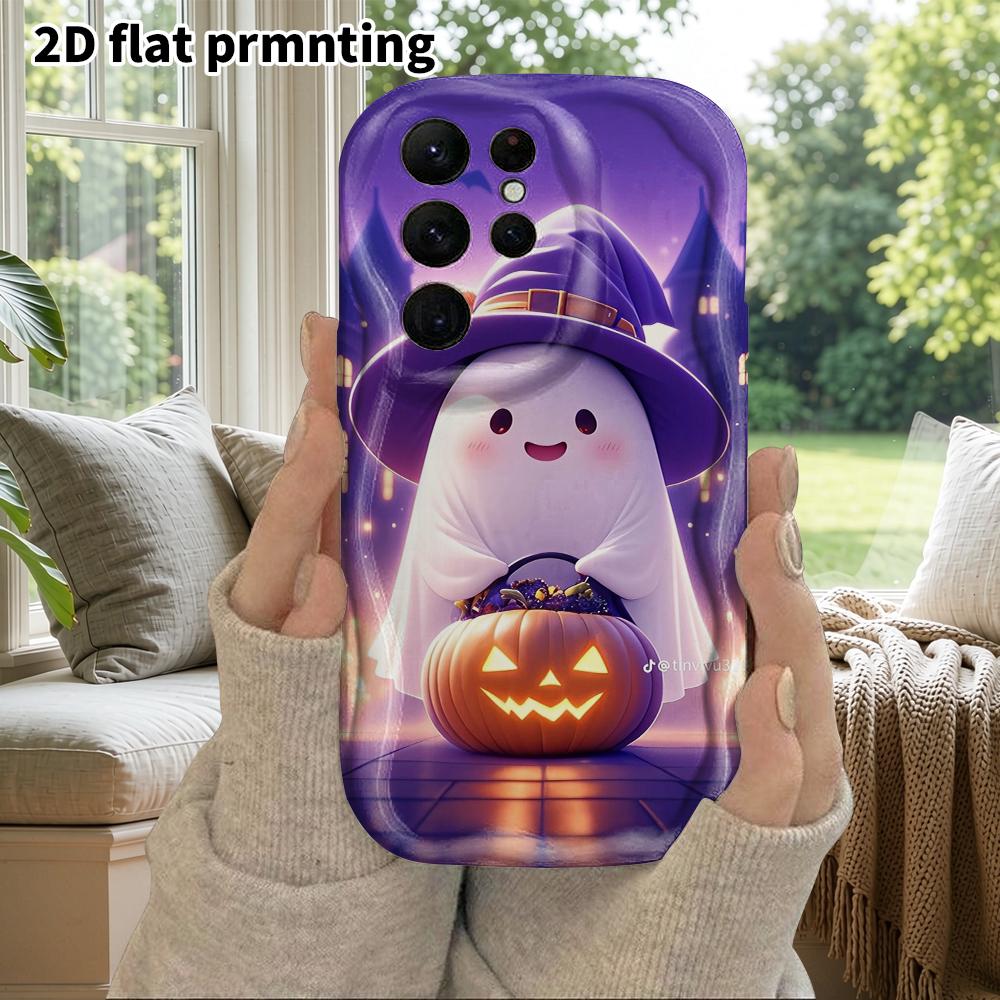 Phone Case: 2D Flat Samsung Galaxy A34 A35 M05 M06 S20 S22 S21 FE Plus 5G Protective Case, Couple Style, Castle and Bat, Christmas and Halloween Gift