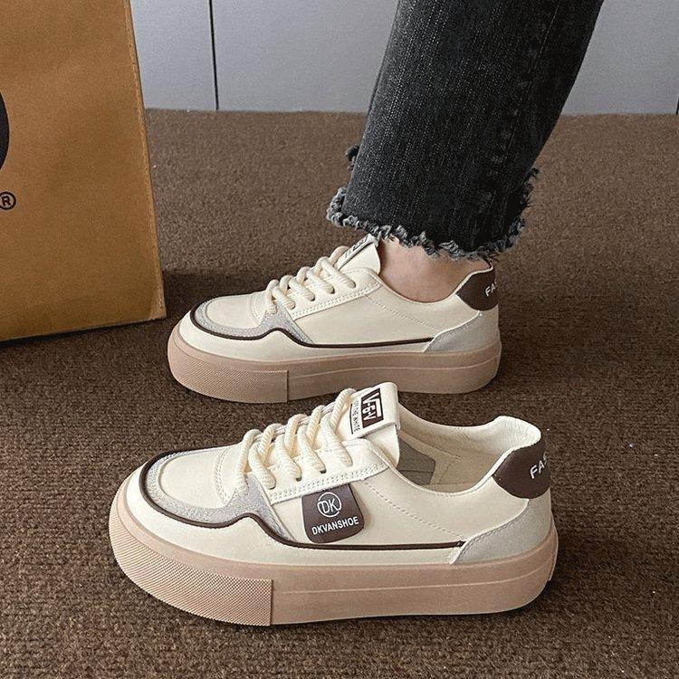 

Platform white shoes women s 2025 new summer and autumn niche design sense original shoes women s versatile casual sports board shoes 40 хакі