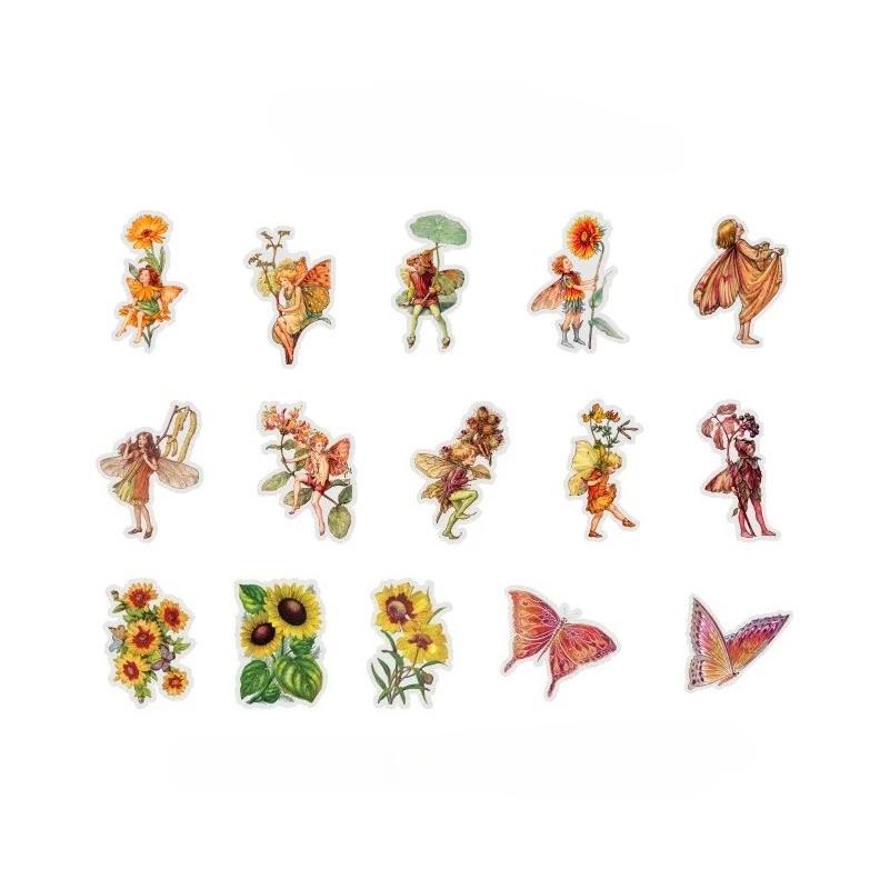 

45 Pcs Vintage Fairy Goddess PET Stickers Adhesive DIY Decorative Diary Album Scrapbooking Junk Journal Supplies