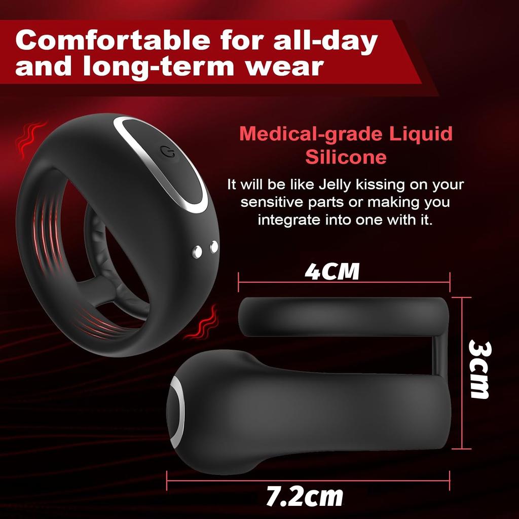 App Control Double Penis Ring Vibrator 10 Vibrations Cock Ring Penis Enhancer G Spot Vibrator Mens Vibrator for Longer Erections