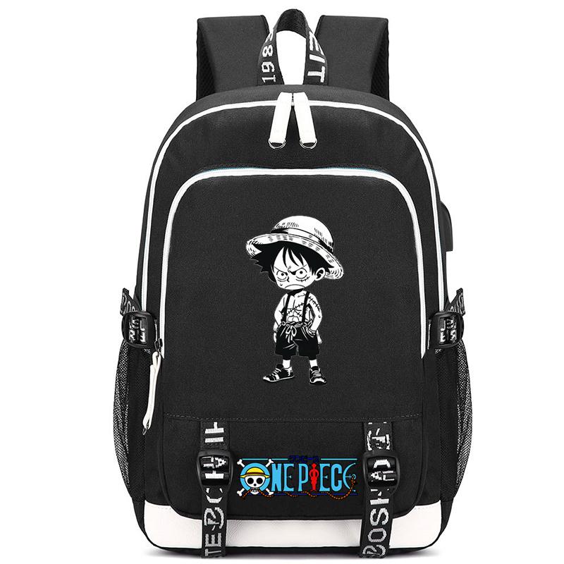 Anime One Piece Charge Versatile Bag Document Bag for Boy Girl Back To School Book Bag Large Capacity Student Goku Bag Men Women Leisure Travel Bag
