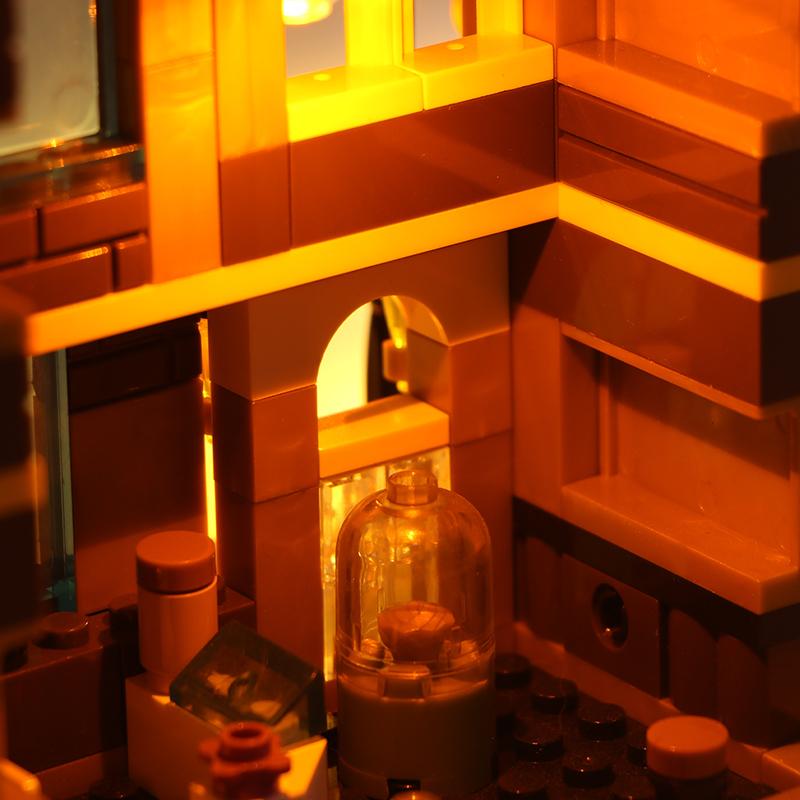 2 Sets 4 In 1 Led Light Set Building Block City 1X4 Street Ceiling Light Lamp Model Decoration Usb House Diy Toys Fit