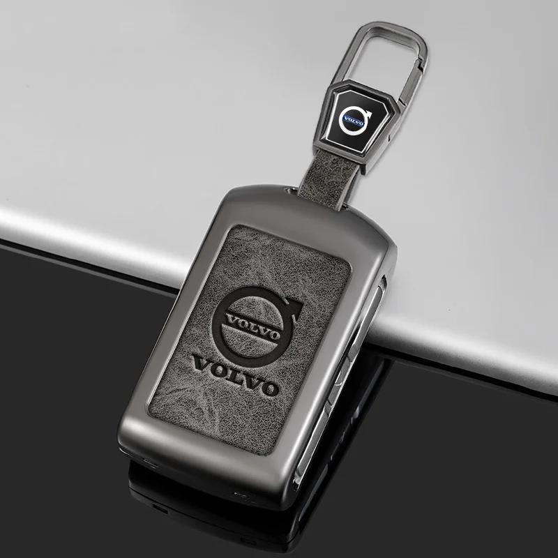 AABBG1 Zinc Alloy Car Key Case Cover Shell Holder Fob For Volvo S60 S90 XC40 XC60 XC90 V90 Polestar 1 Polestar 2 Keychain Car Accessory