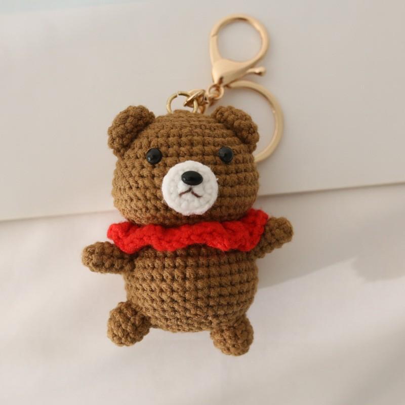 

Pilot Design Cute Rabbit Crochet Keychain Handmaking Crochet Animal Doll Keyrings For Bag Pendant Knitting Rabbit Keychain Gifts
