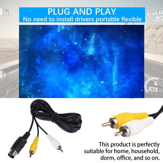 Game Audio Video AV Stereo Composite Cable Universal Cable A/V RCA Connection Cord