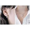 Cold Wind Dripping Pendant Necklace Electroplated Platinum Inlaid Stone Women'S Silver Jewelry