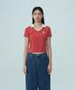 REST&RECREATION V-Neck Collar Top - Brick Red