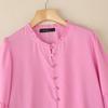 ZANZEA Women Casual Round Neck Solid Color 3/4 Sleeve Loose Blouse