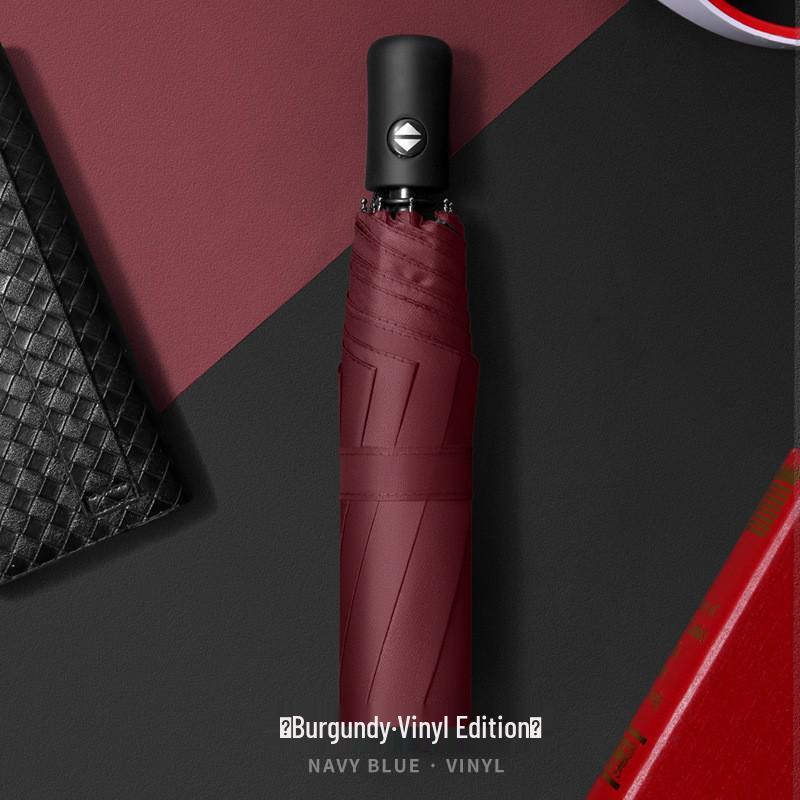 Fully Automatic 10-Rib UV Protection Folding Umbrella - Black Glue Sunscreen for Rain or Shine