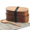YFWOOD Magewappa Bento Box, 1000ml, with Spork, Convenient Storage, Two-Tiered Nested Bento Box, Made of Natural Cedar Wood with Genuine Lacquer