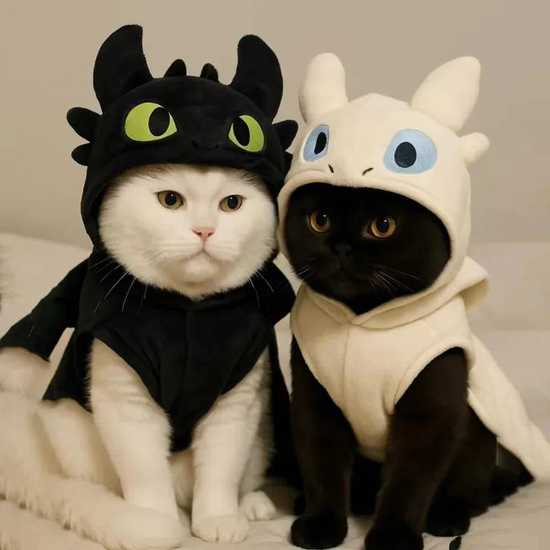 Little Devil Pet Clothes for Cats & Dogs Winter Warm Soft Fleece Sweater Blue Puppy Kitten Outfit Anti-Shedding Costume