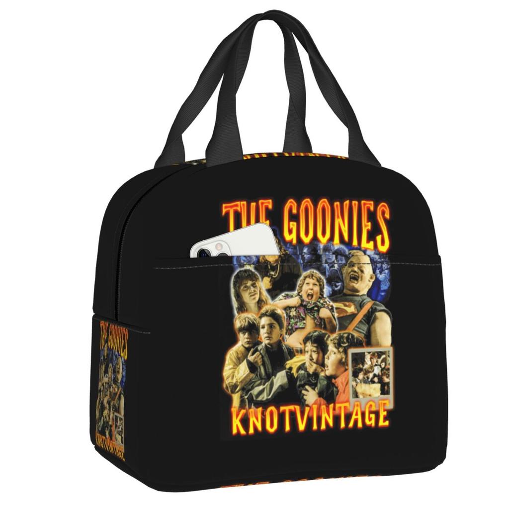 Benutzerdefinierte The Goonies Never Say Die Isolierte Lunchtaschen für Arbeit Schule Horror Abenteuerfilm Wiederverwendbare Thermokühlbox Bento Box