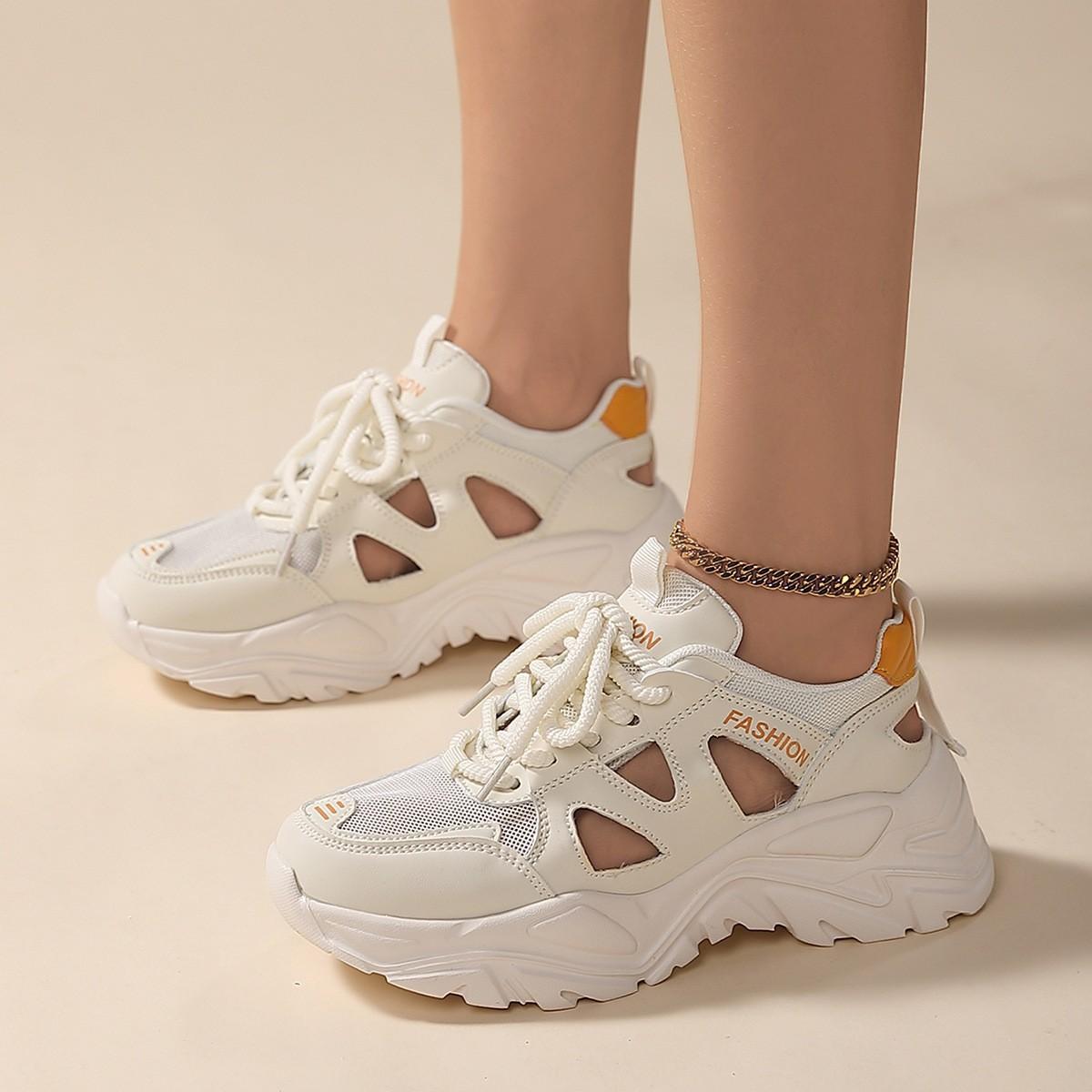 Summer lightweight and comfortable casual shoes hollow and breathable sports outdoor running shoes 35