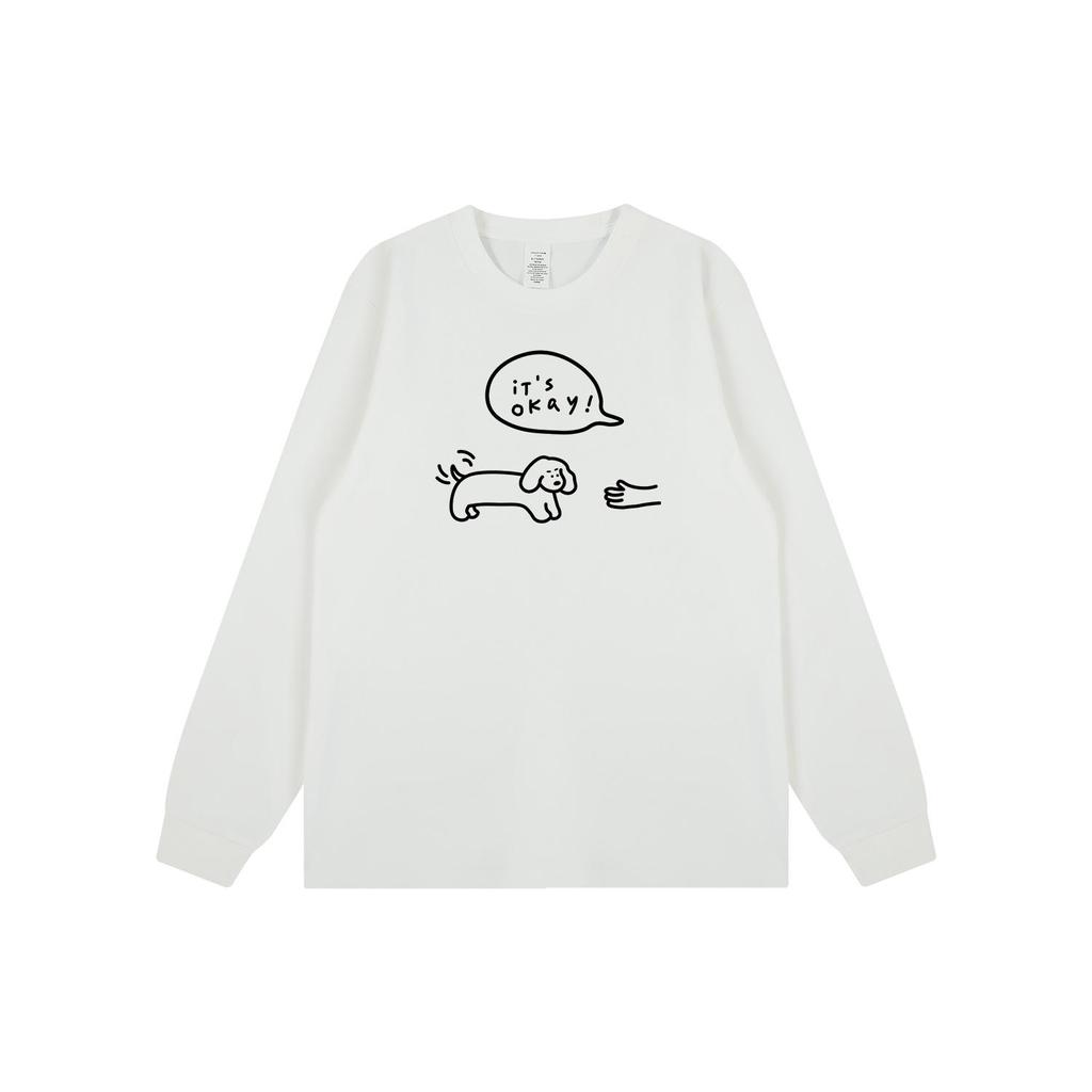 Trendy Cartoon Print Cotton Long Sleeve Unisex T-Shirt for Autumn/Winter