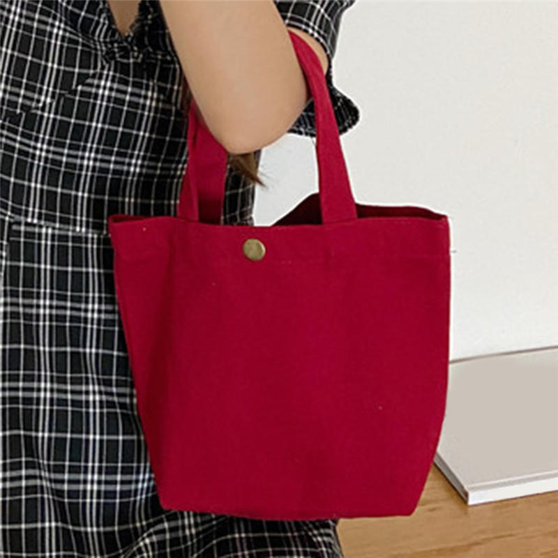 Women'S Fashion Solid Color Mini Handbags Women'S Canvas Tote Ladies Casual Bag Girl Student Cloth Bags