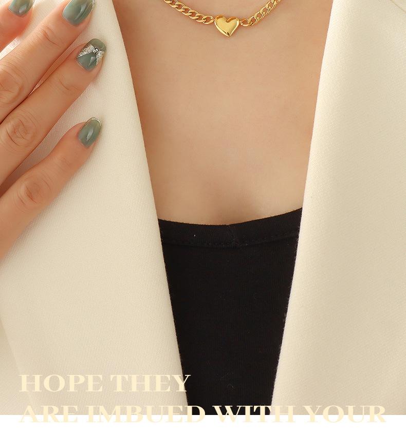 18K Gold-Plated Titanium Steel Clavicle Necklace - Trendy European & American Style Jewelry for Women