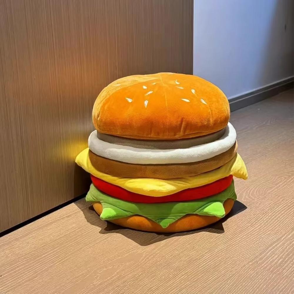 Soft Hamburger Storage Stool Cartoon Shoe Bench Multi-functional Storage Sitting Stool Living Room