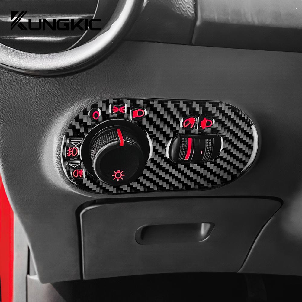 Real Soft Carbon Fiber Sticker For Seat Ibiza 6l 2003 2004 2005 2006 2007 2008 LHD Car Headlight Switch Frame Panel Accessories