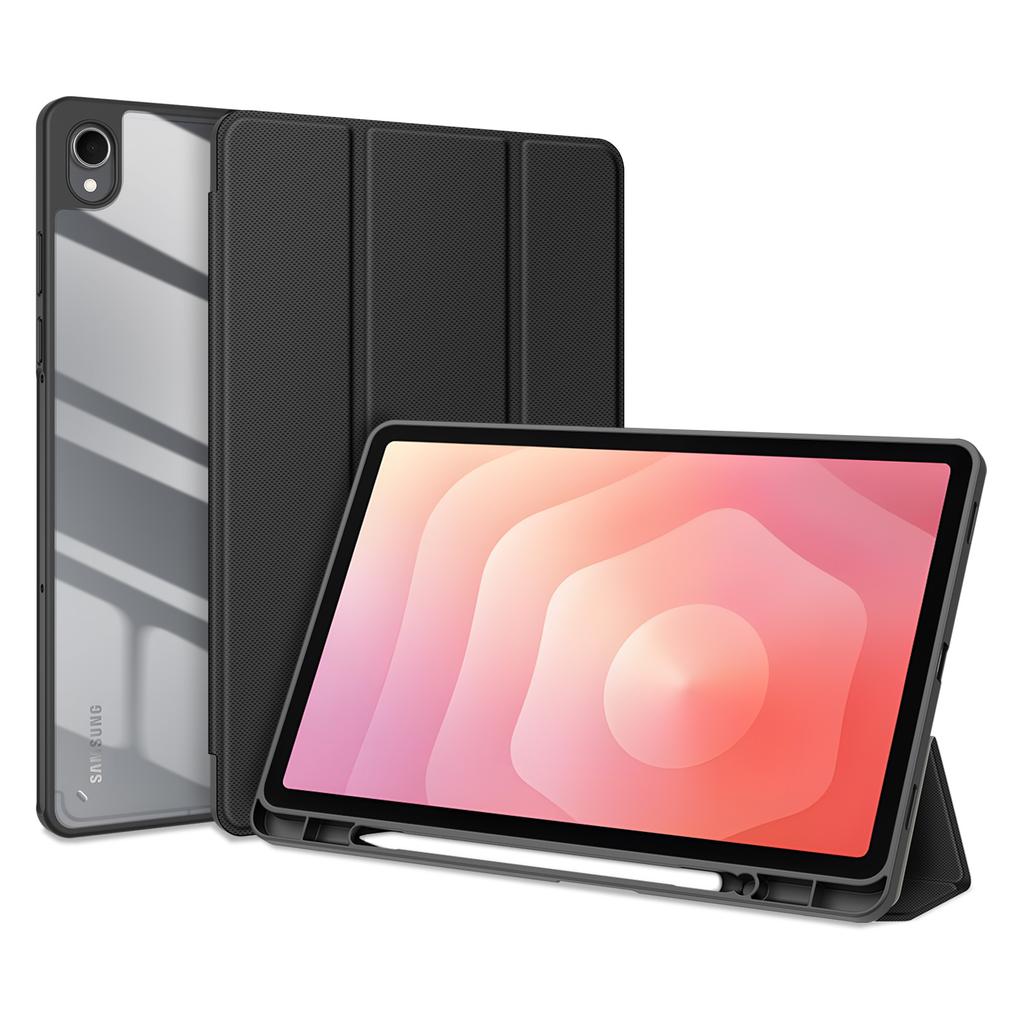 For Samsung Galaxy Tab S11 Case DUX DUCIS TOBY Series Tri-fold Stand PU Leather Tablet Cover