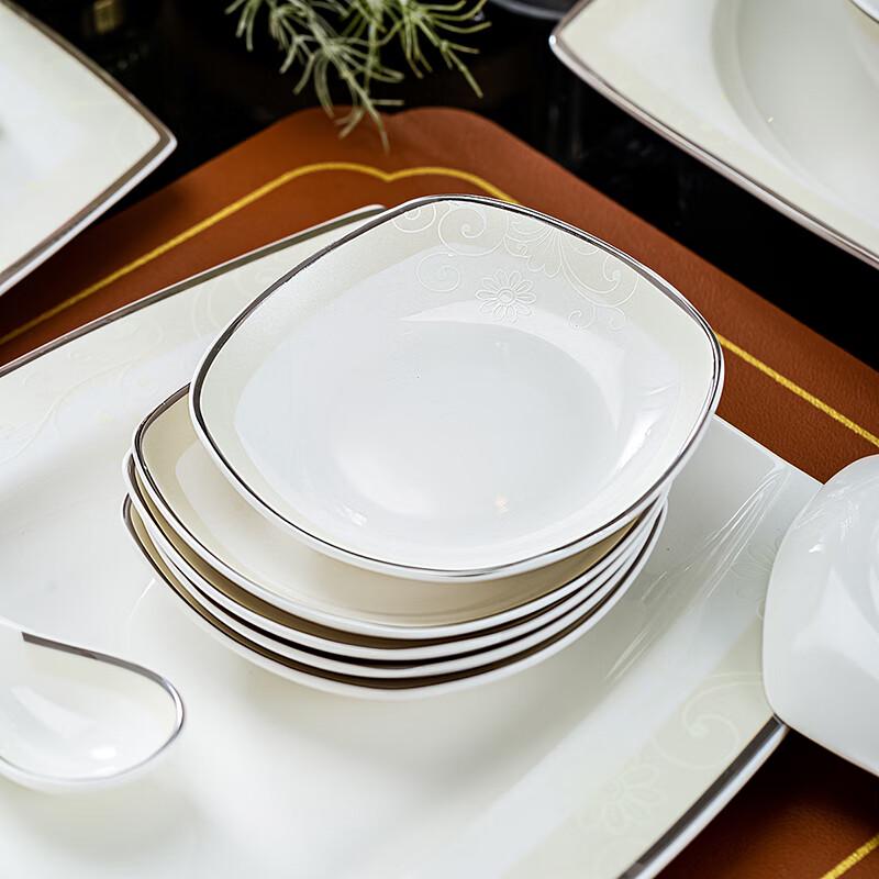 Haoya Jingdezhen 58-Piece Light Luxury Ceramic Dinnerware Set