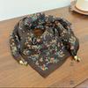 Chic Autumn/Winter Silk Scarf with Magnetic Golden Ball Clasp – Korean Style Neck Warmer