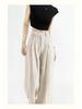 Women's High-Waisted Wide-Leg Linen Pants - Summer 2026 Collection, Loose Fit, Tencel Cotton Blend, Floor-Length
