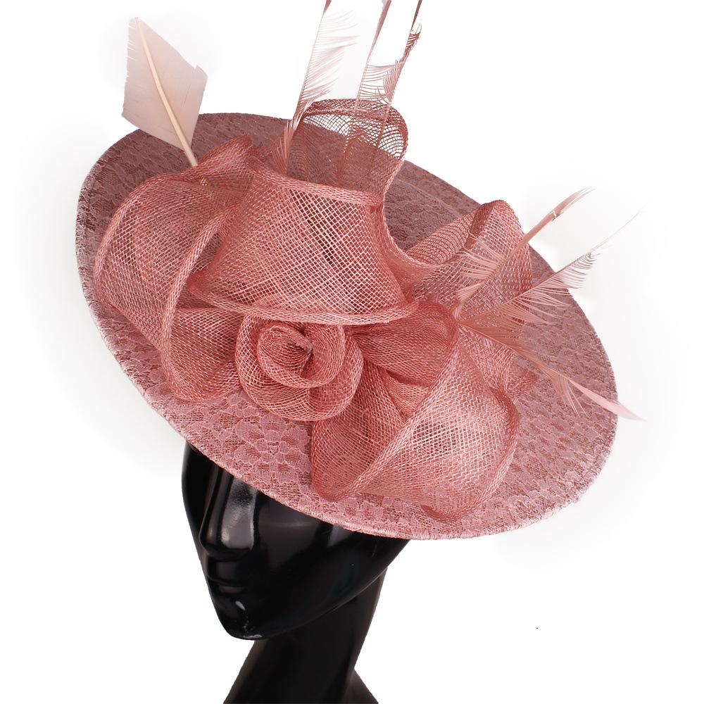 

European And American Hemp Top Hat Socialites Party Will Feather Headgear Performance Retro Headgear