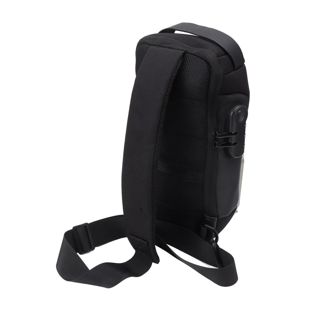 Shoulder Backpack Breathable Large Capacity Lockable Zipper Oxford Cloth Portable Sling Bag for