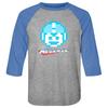 Megaman Pixel Face Men Raglan Shirt