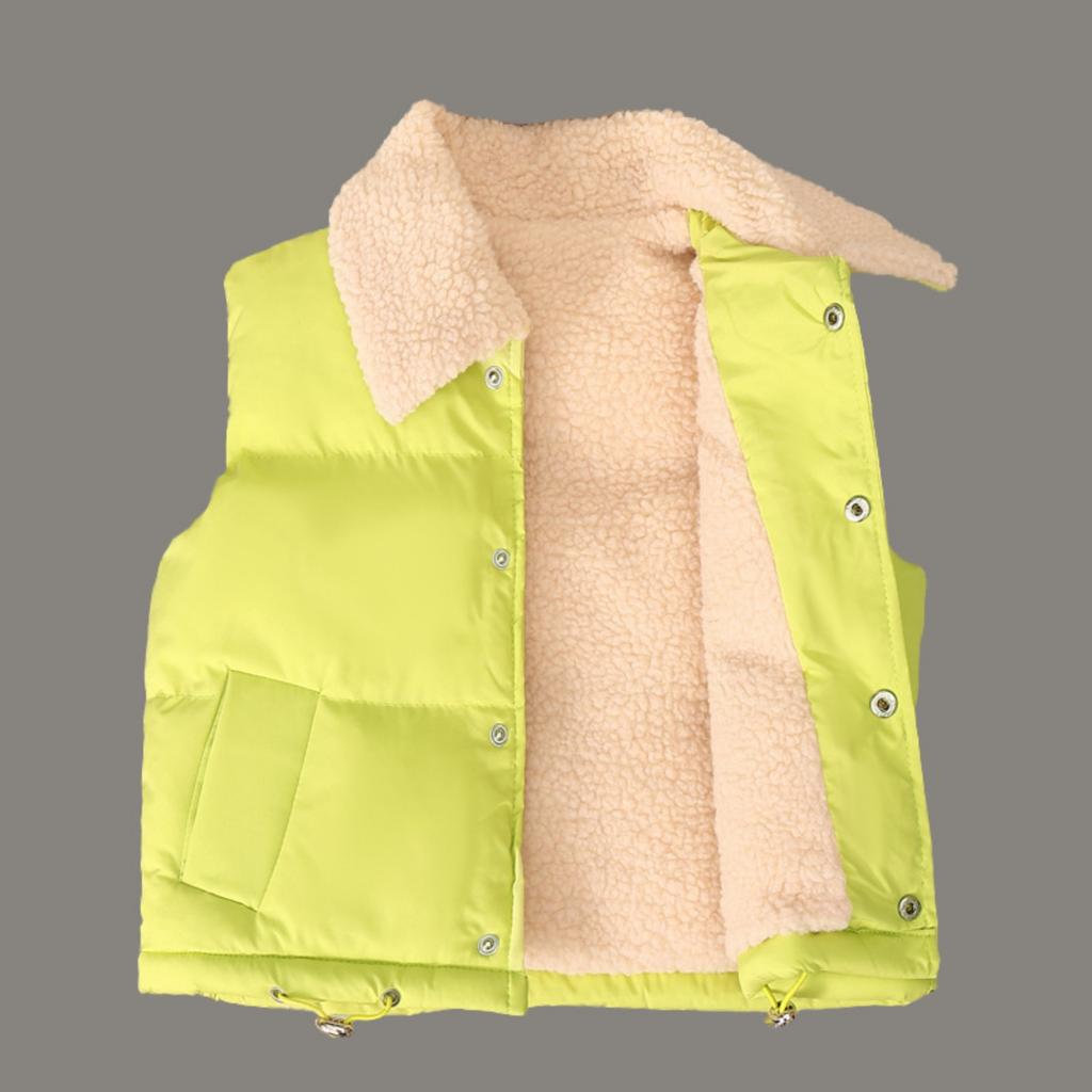 Children's Casual Solid Color Fleece And Thickened Vests For Boys And Girls