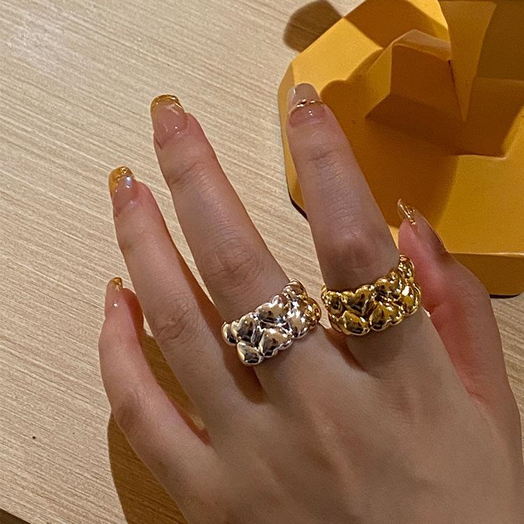 925 Sterling Silver Heart Thick Adjustable Rings For Women Luxury Quality Jewelry Accessories Wholesale Jewellery Money 925