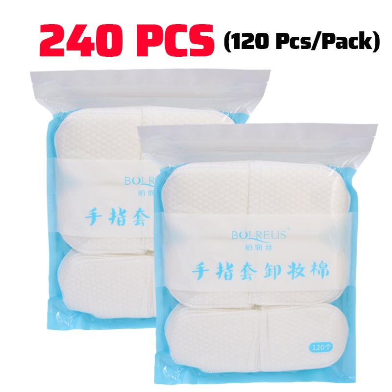 120-360 Stück U-förmige Make-up-Entfernungspads Premium Vliesstoff 80G Perlenprägung Wattepads Hautpflege Reinigungs-Tool