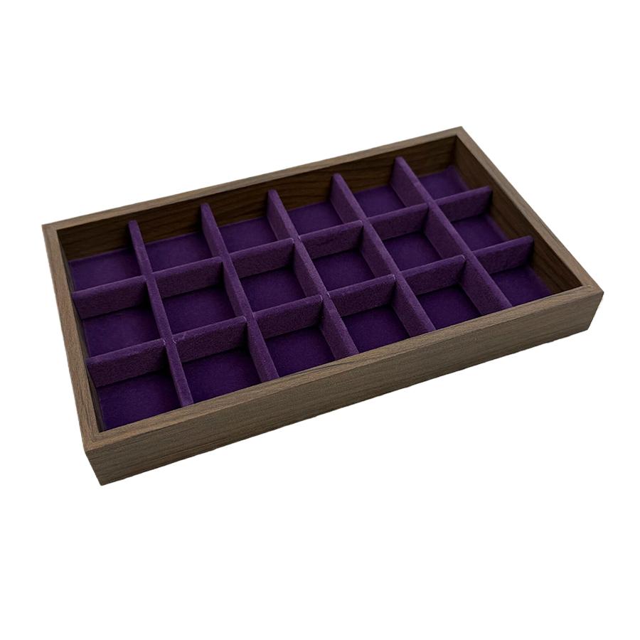 1 Pc, Walnut Wood Pattern Jewelry Box, Jewelry Tray, Suitable for Storing Necklaces, Rings, Earrings and Ear Studs. Color: Violet
