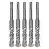 5 Pcs Rotary Hammer Drill Bit 160mm Length 2 Flute Self Centering Carbide Tip Impact Drill Bits for Brick Stone Concrete