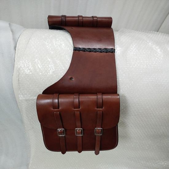New Western Horse Leather Simple Saddle Bag Genuine Saddle Bag for Horse .