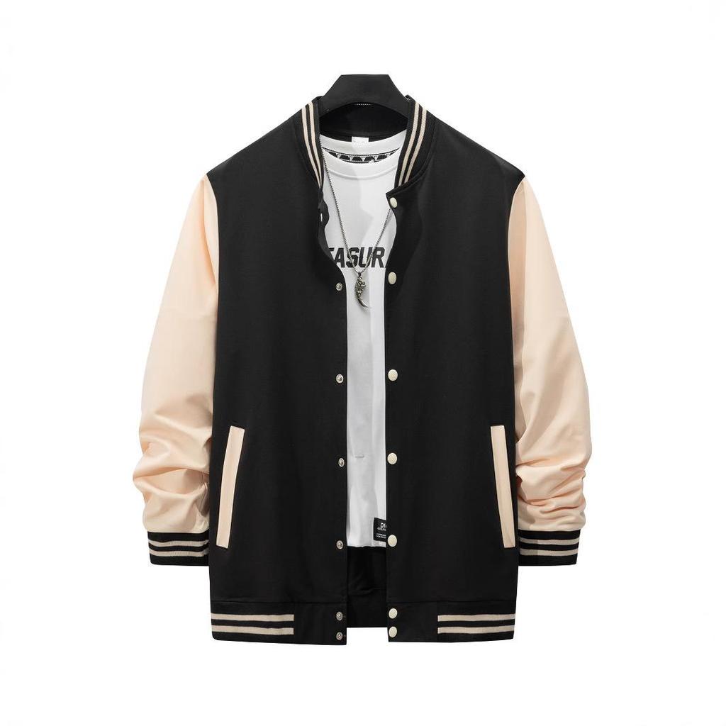 Casual Varsity Jacket for Men Long Sleeve Slim Fit Letterman Baseball Bomber Jackets Lightweight Sweatshirt Men's Button Down Windbreaker Jackets