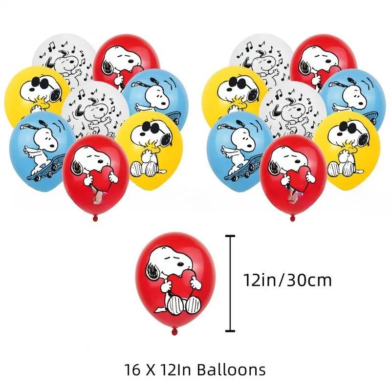 Snoopys Happy Birthday Party Decorations Dog Banner Flag Latex Balloons Animty Supplies Cute Toy Gifts