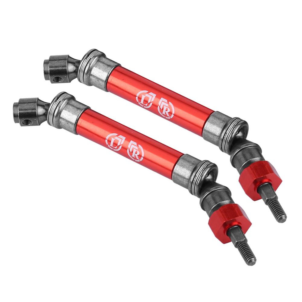 2pcs Front Drive Shaft CVD Transmission Axle for Traxxas Slash 4X4 1 10 RC Truck (Red)