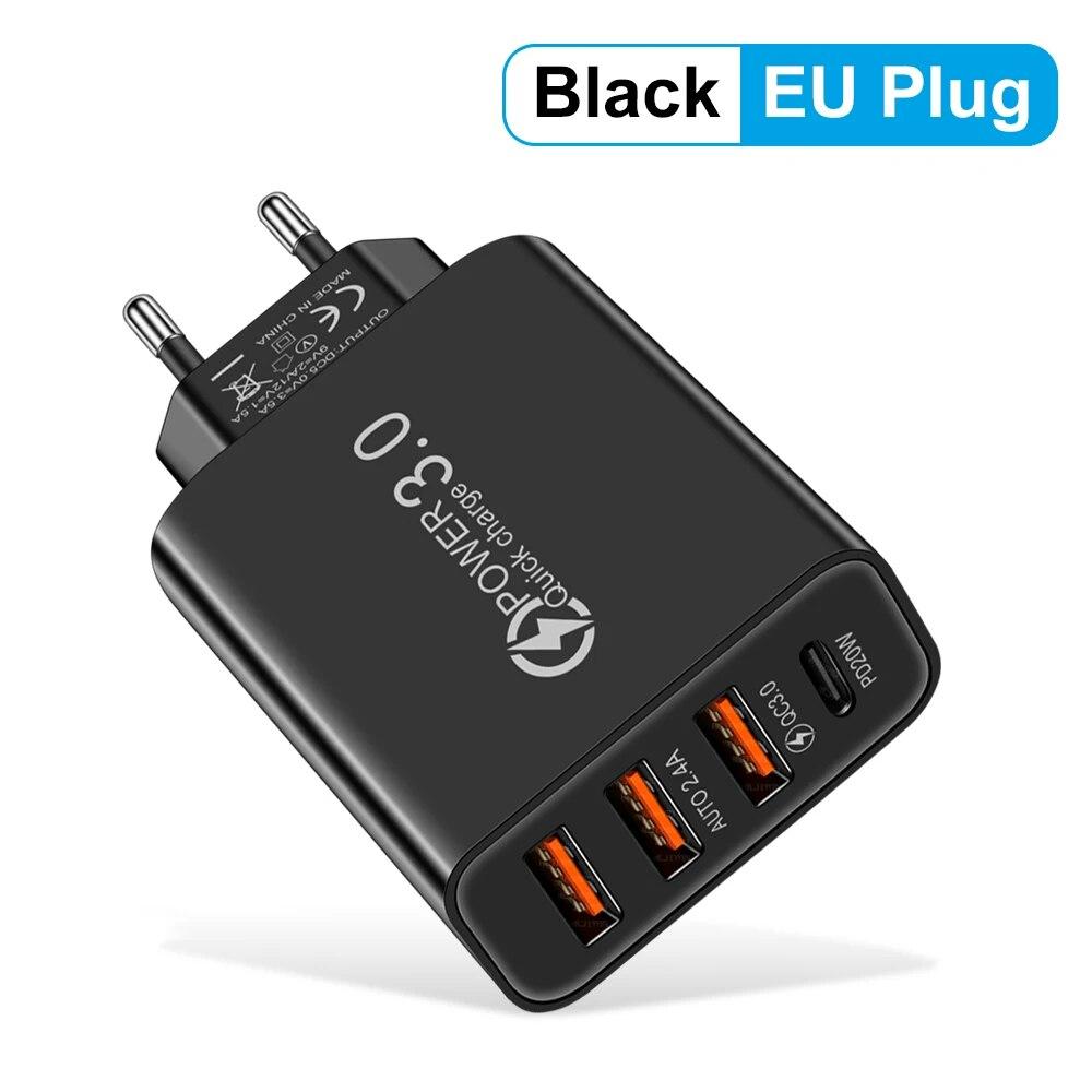 Insgesamt 20W Multi-Port-Wandladegerät USB PD-Adapter für Xiaomi iPhone 13 12 für Samsung Mobiltelefon Stecker Laden